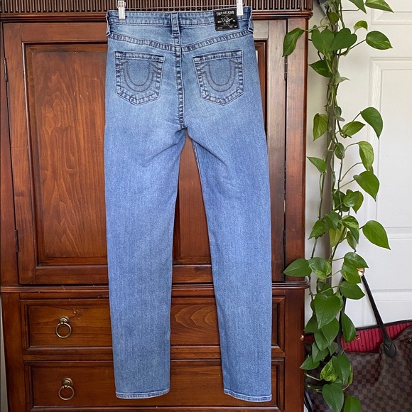 True Religion Billie Mid Rise Straight Saltwater Wash Size 31 - Picture 4 of 14
